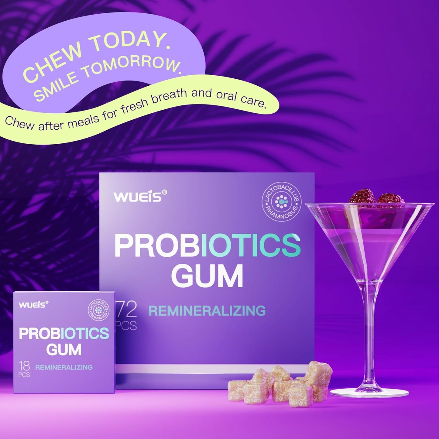 Enamel & Microbiome Support, Plastic-Free Hydroxyapatite Gum, WUEIS