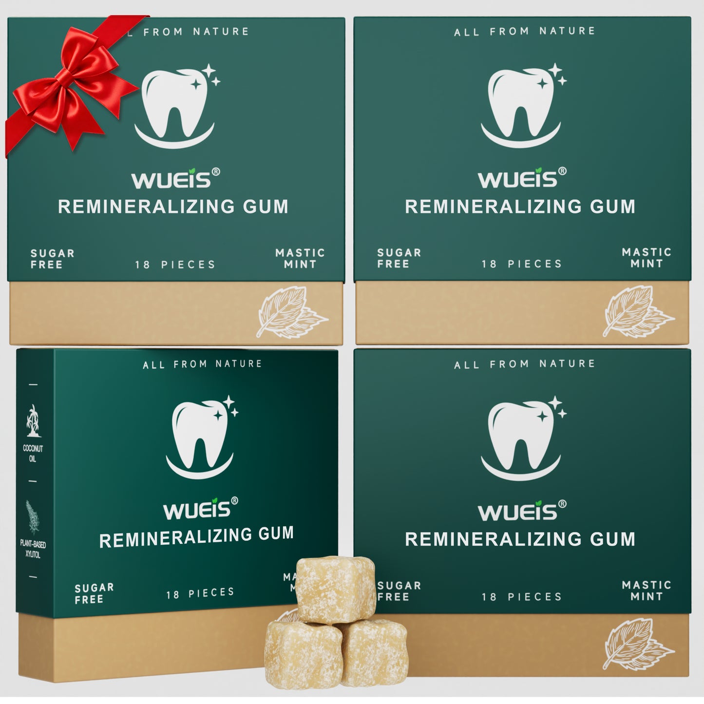 Hydroxyapatite Gum for Enamel Repair & Fresh Breath, WUEIS Mint